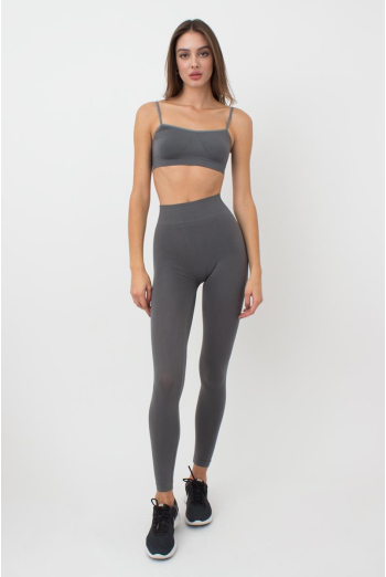 Безшовні легінси з мікрофібри LEGGINGS Giulia (poppy seed), сірий
