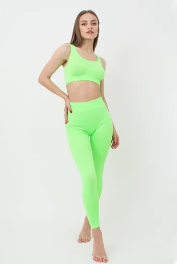 Безшовні легінси з мікрофібри LEGGINGS Giulia (green neon), зелений