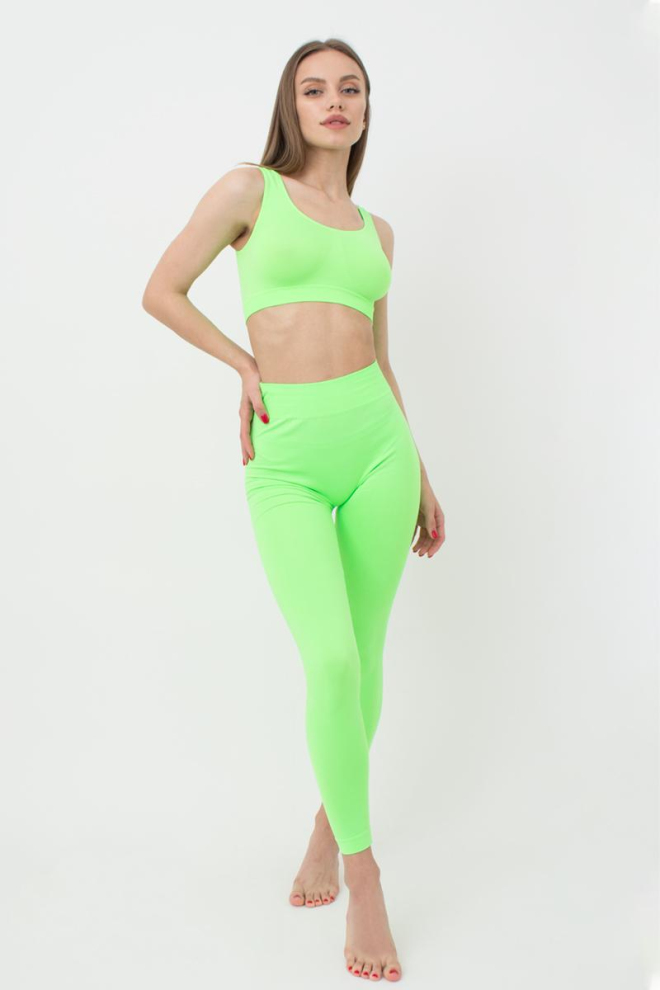 Безшовні легінси з мікрофібри LEGGINGS Giulia (green neon), зелений