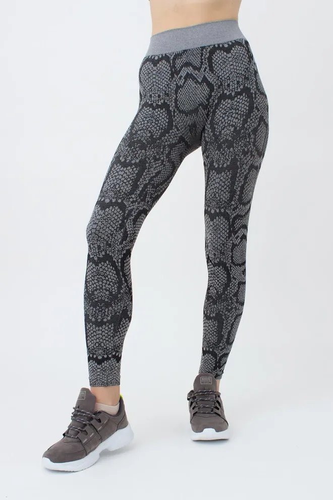 Легінси з анімалістичним принтом LEGGINGS ANIMAL MELANGE 02 Giulia (poppy seed), сірий