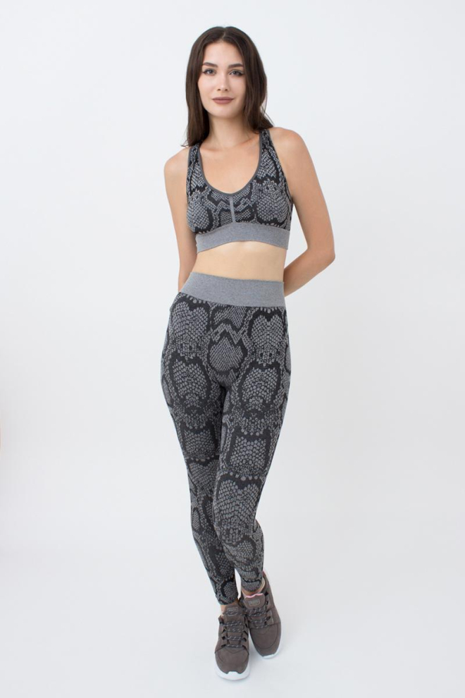Легінси з анімалістичним принтом LEGGINGS ANIMAL MELANGE 02 Giulia (poppy seed), сірий