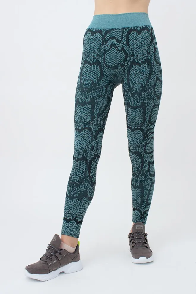 Легінси з анімалістичним принтом LEGGINGS ANIMAL MELANGE 02 Giulia (harbor blue), блакитний