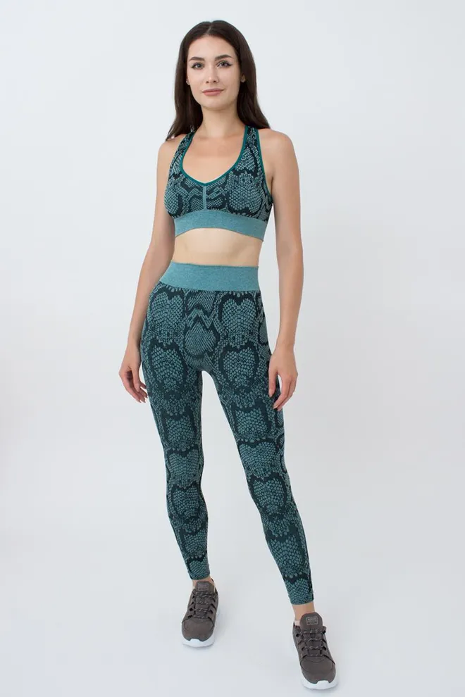 Легінси з анімалістичним принтом LEGGINGS ANIMAL MELANGE 02 Giulia (harbor blue), блакитний