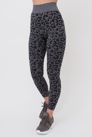 Легінси з анімалістичним принтом LEGGINGS ANIMAL MELANGE 03 Giulia (black), чорний