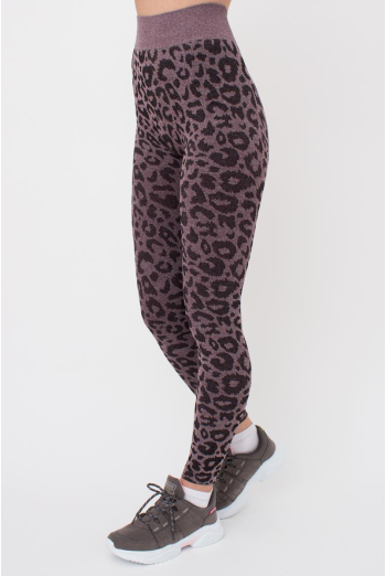 Легінси з анімалістичним принтом LEGGINGS ANIMAL MELANGE 03 Giulia (marsala), бордовий