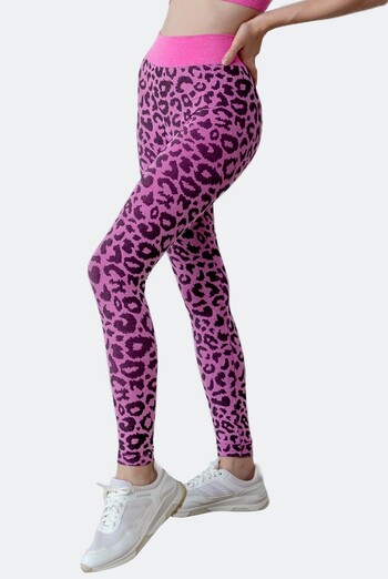 Леггинсы с анималистичным принтом LEGGINGS ANIMAL MELANGE 03 Giulia (pink neon), розовый Леггинсы с анималистичным принтом LEGGINGS ANIMAL MELANGE 03 Giulia (pink neon), розовый
