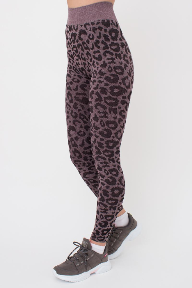 Легінси з анімалістичним принтом LEGGINGS ANIMAL MELANGE 03 Giulia (marsala), бордовий