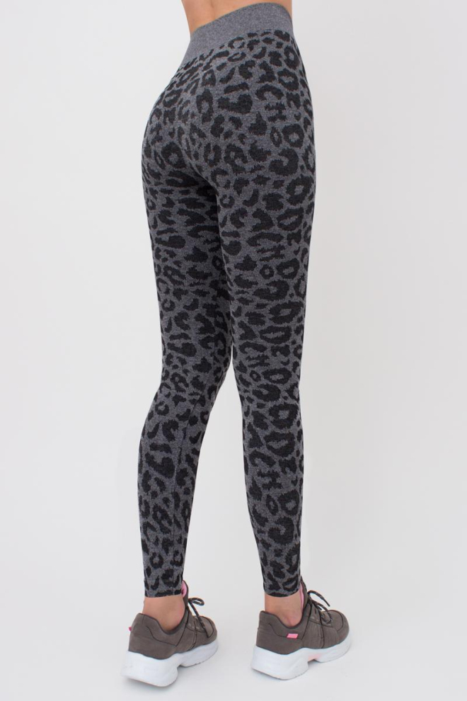 Легінси з анімалістичним принтом LEGGINGS ANIMAL MELANGE 03 Giulia (black), чорний