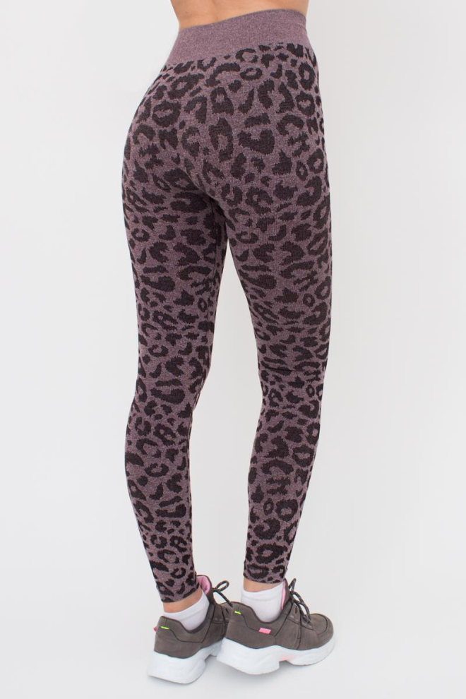 Легінси з анімалістичним принтом LEGGINGS ANIMAL MELANGE 03 Giulia (marsala), бордовий
