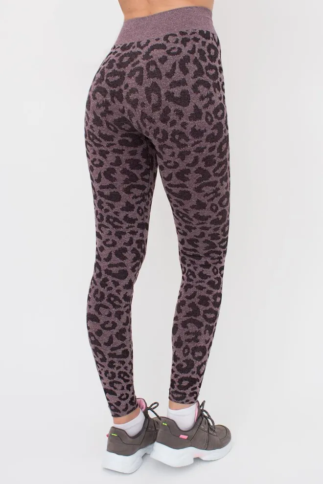 Леггинсы с анималистичным принтом LEGGINGS ANIMAL MELANGE 03 Giulia (marsala), бордовый