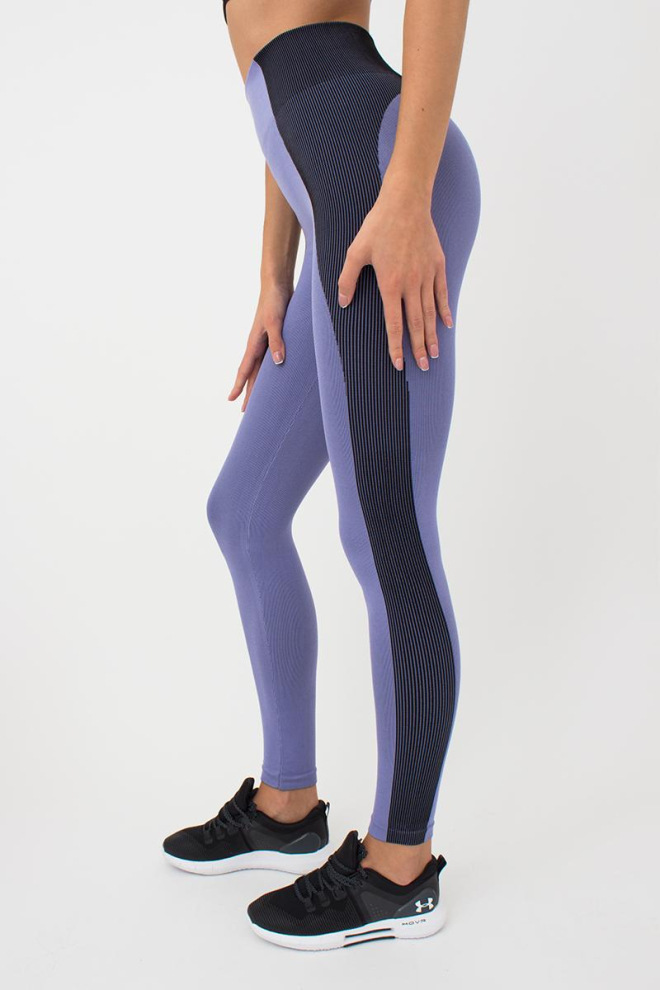 Спортивні легінси безшовні зі вставкою в рубчик LEGGINGS COLOR BLOCK Giulia (very peri), фіолетовий