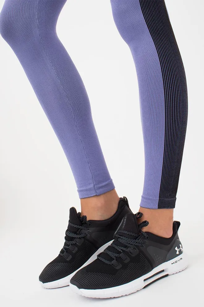 Спортивні легінси безшовні зі вставкою в рубчик LEGGINGS COLOR BLOCK Giulia (very peri), фіолетовий