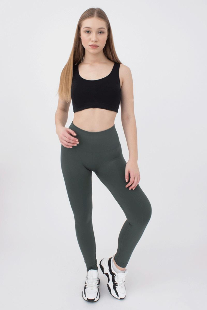 Спортивні безшовні легінси LEGGINGS ENERGY Giulia (khaki), зелений