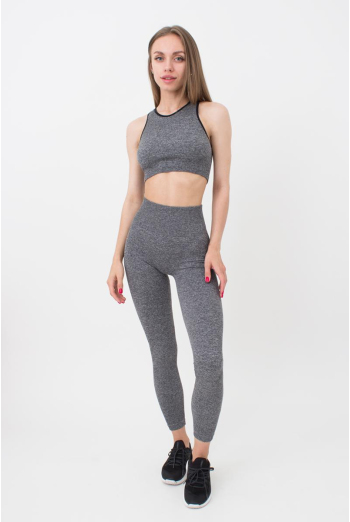Легінси спортивні в рубчик Leggings Rib Melange Giulia (black), чорний