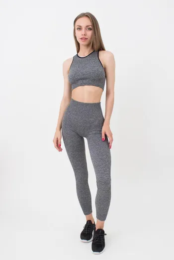 Легінси спортивні в рубчик Leggings Rib Melange Giulia (black), чорний