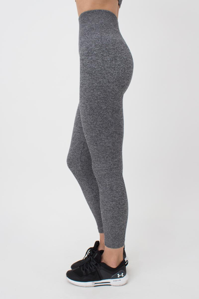 Легінси спортивні в рубчик Leggings Rib Melange Giulia (black), чорний