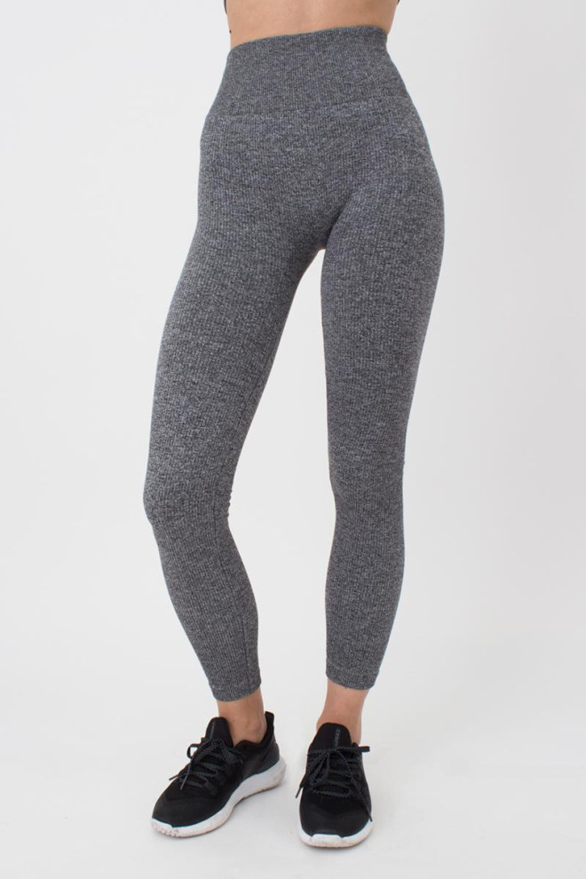Легінси спортивні в рубчик Leggings Rib Melange Giulia (black), чорний