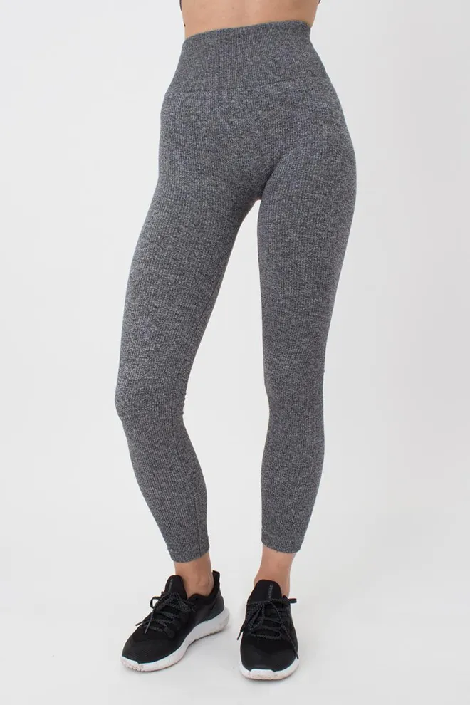 Леггинсы спортивные в рубчик Leggings Rib Melange Giulia (black), черный