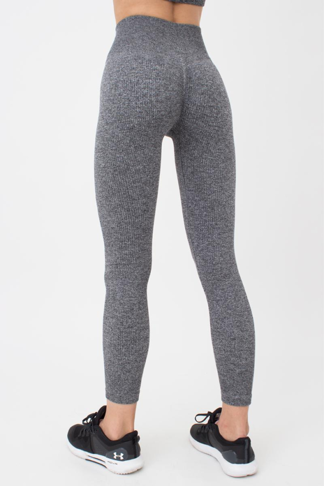 Легінси спортивні в рубчик Leggings Rib Melange Giulia (black), чорний