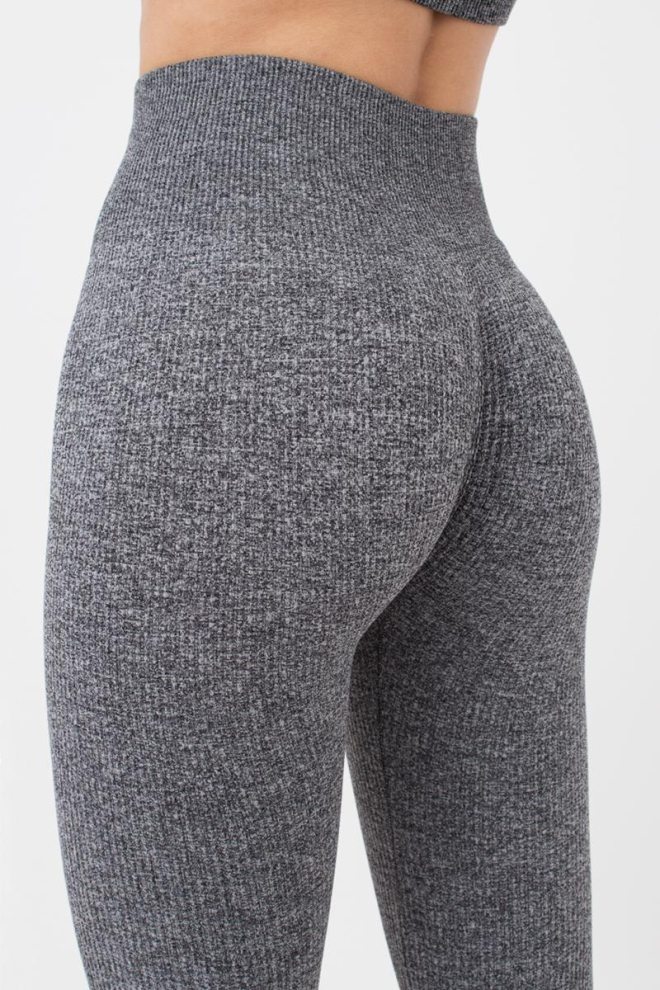 Легінси спортивні в рубчик Leggings Rib Melange Giulia (black), чорний