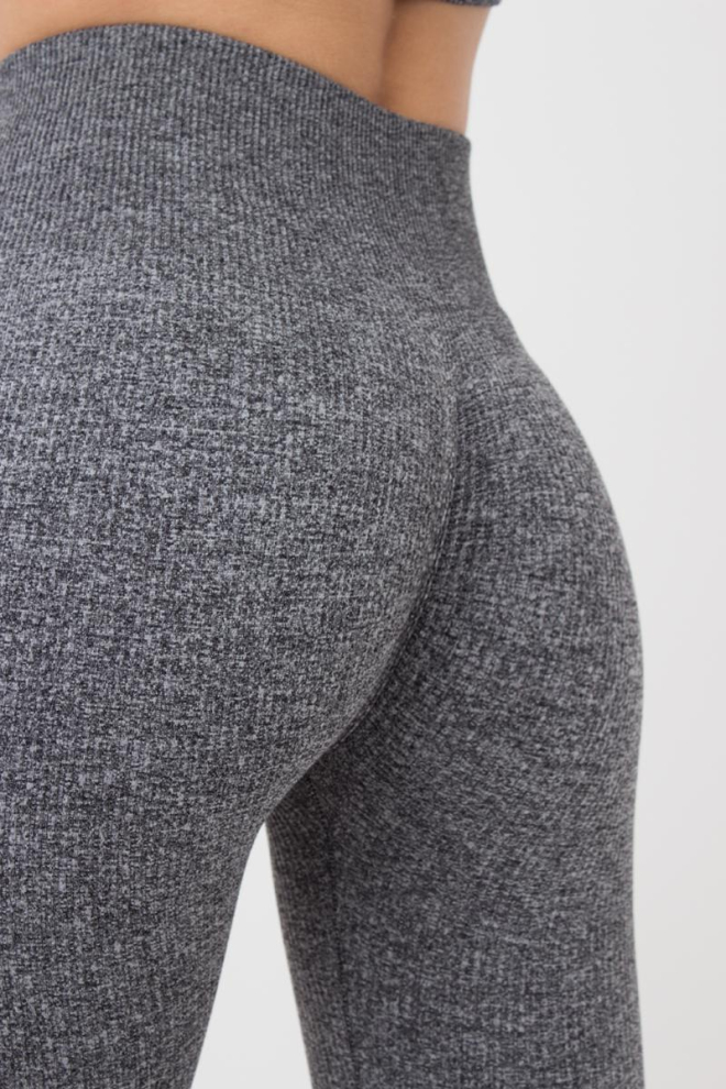 Легінси спортивні в рубчик Leggings Rib Melange Giulia (black), чорний