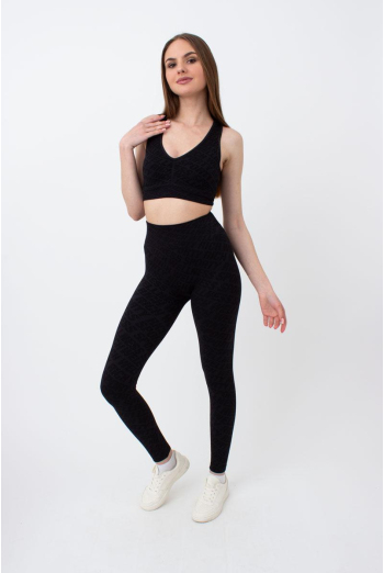 Легінси спортивні в рубчик LEGGINGS RIB WELLNESS Giulia (без упаковки) (black), чорний