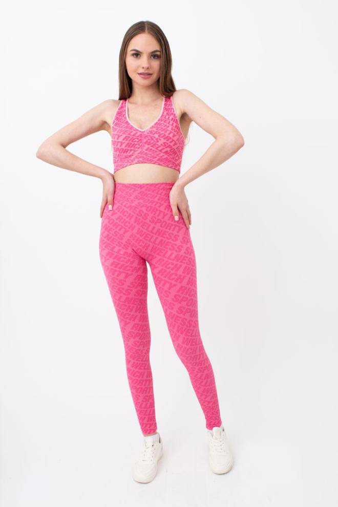 Легінси спортивні в рубчик LEGGINGS RIB WELLNESS Giulia (без упаковки) (bubblegum), рожевий