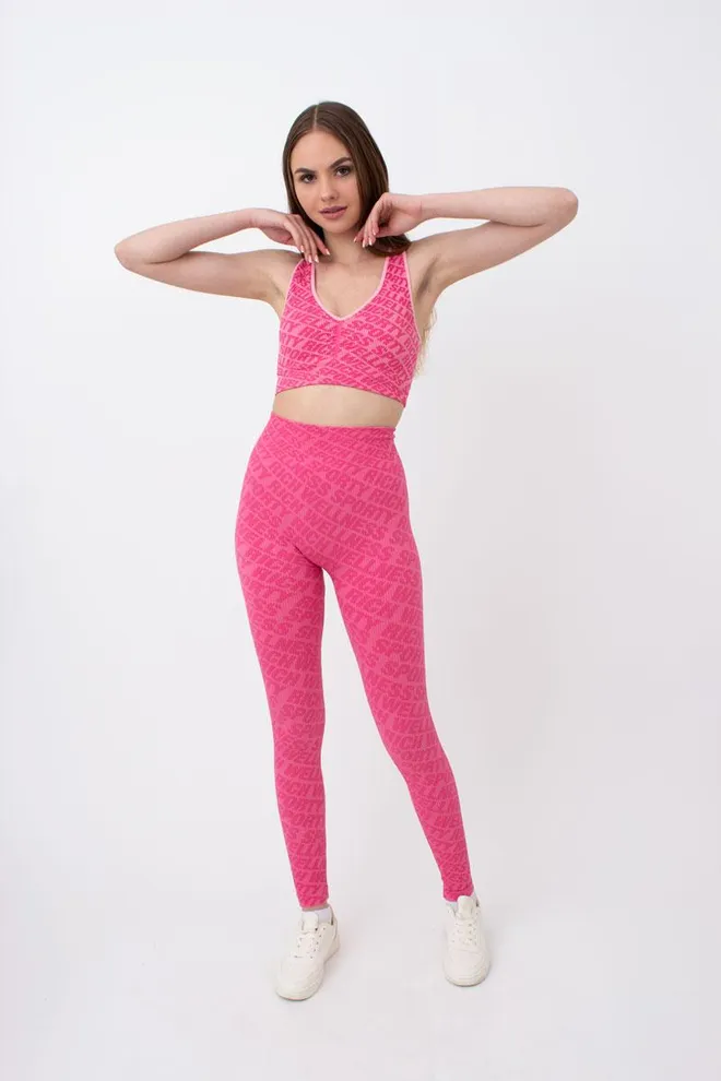 Легінси спортивні в рубчик LEGGINGS RIB WELLNESS Giulia (без упаковки) (bubblegum), рожевий