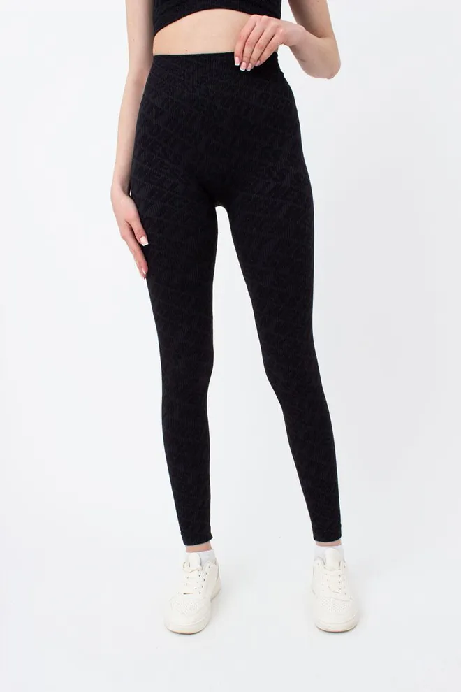 Легінси спортивні в рубчик LEGGINGS RIB WELLNESS Giulia (без упаковки) (black), чорний