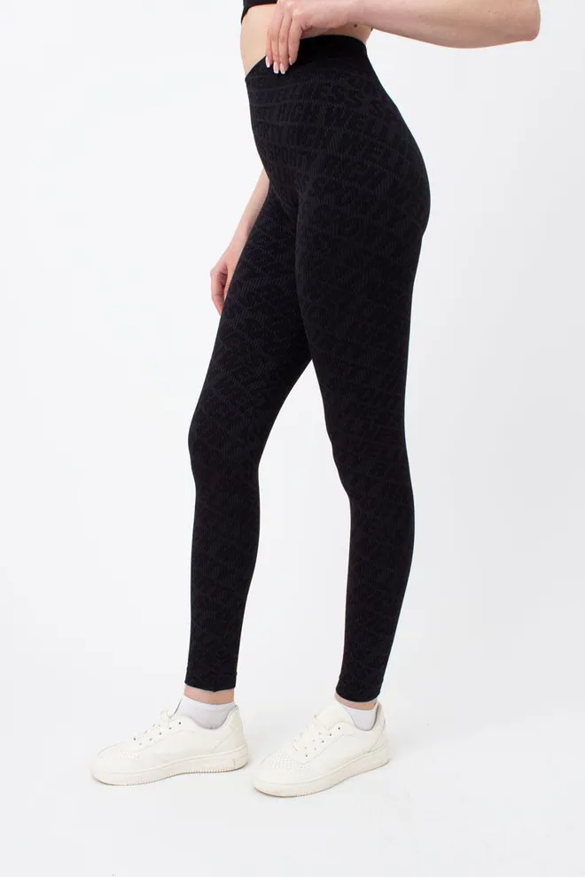 Легінси спортивні в рубчик LEGGINGS RIB WELLNESS Giulia (без упаковки) (black), чорний