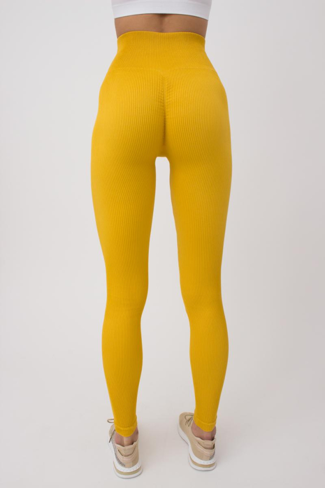 Легінси спортивні в рубчик з моделюючим швом LEGGINGS RIB Giulia (honey), жовтий