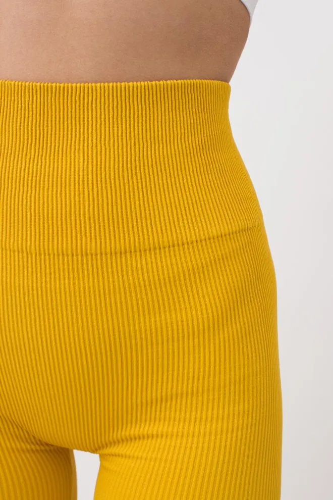 Легінси спортивні в рубчик з моделюючим швом LEGGINGS RIB Giulia (honey), жовтий
