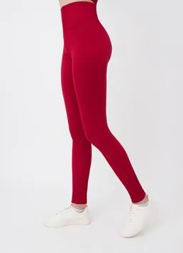 Леггинсы спортивные в рубчик с моделирующим швом LEGGINGS RIB Giulia (winery), бордовый
