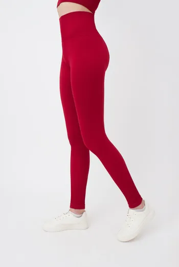 Леггинсы спортивные в рубчик с моделирующим швом LEGGINGS RIB Giulia (winery), бордовый
