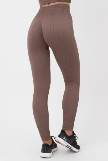 Легінси спортивні в рубчик з моделюючим швом LEGGINGS RIB Giulia (deep taupe), коричневий Легінси спортивні в рубчик з моделюючим швом LEGGINGS RIB Giulia (deep taupe), коричневий