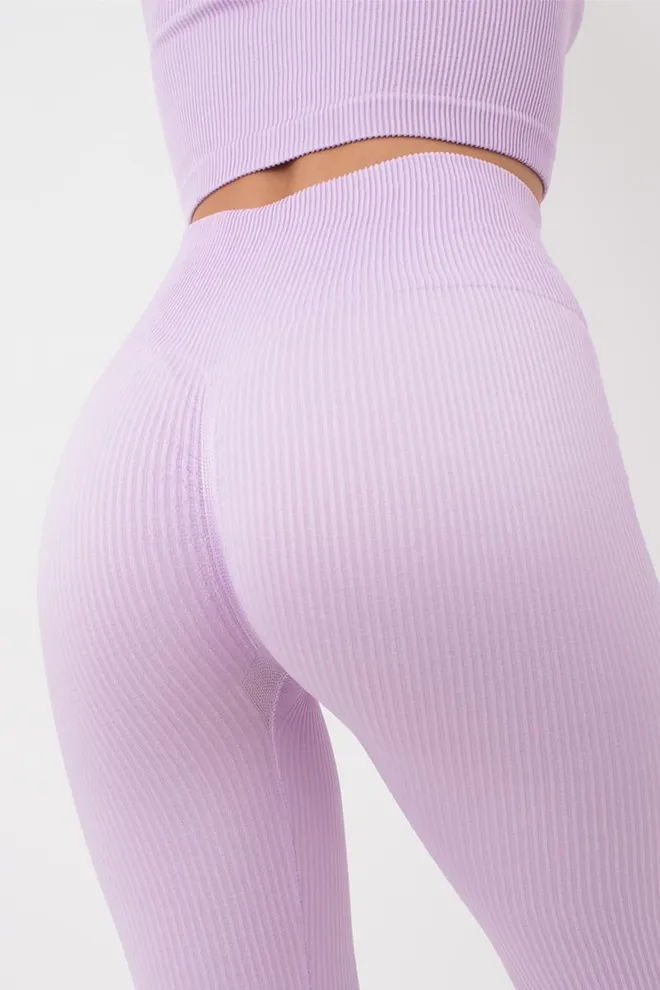 Легінси спортивні в рубчик з моделюючим швом LEGGINGS RIB Giulia (orchid bloom), фіолетовий