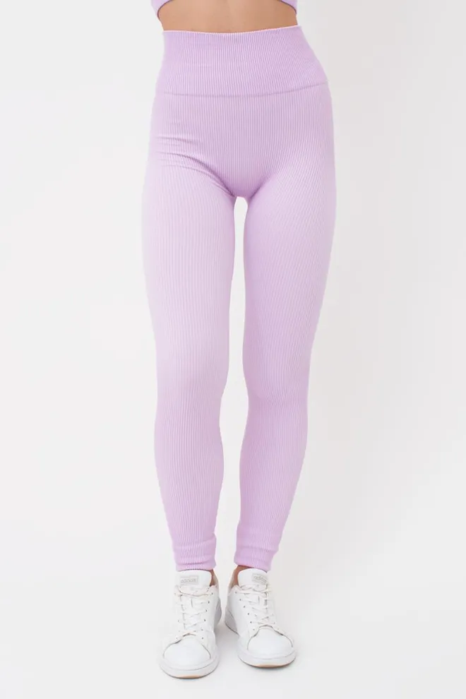 Легінси спортивні в рубчик з моделюючим швом LEGGINGS RIB Giulia (orchid bloom), фіолетовий