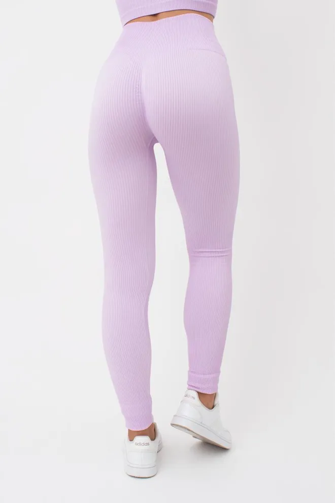 Легінси спортивні в рубчик з моделюючим швом LEGGINGS RIB Giulia (orchid bloom), фіолетовий
