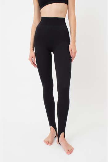 Леггинсы спортивные со штрипками LEGGINGS STRAPS Giulia (black), черный