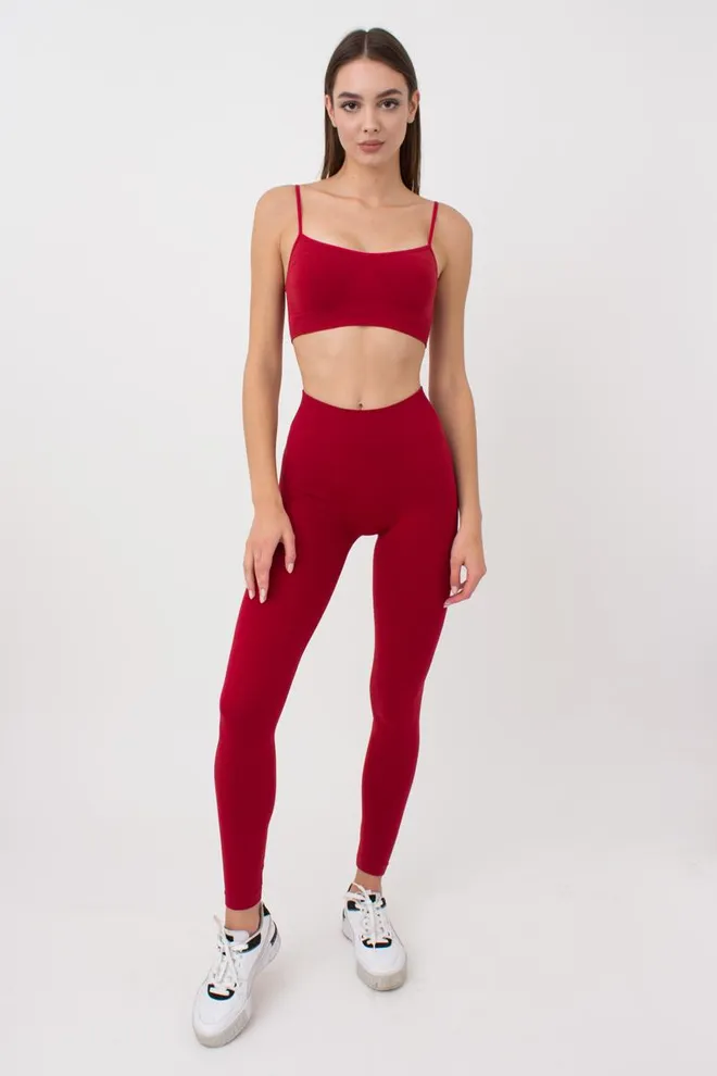 Безшовні легінси з мікрофібри LEGGINGS Giulia (winery), бордовий
