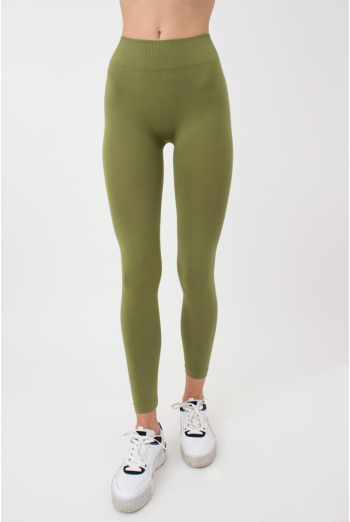 Безшовні легінси з мікрофібри LEGGINGS Giulia (olive branch), зелений
