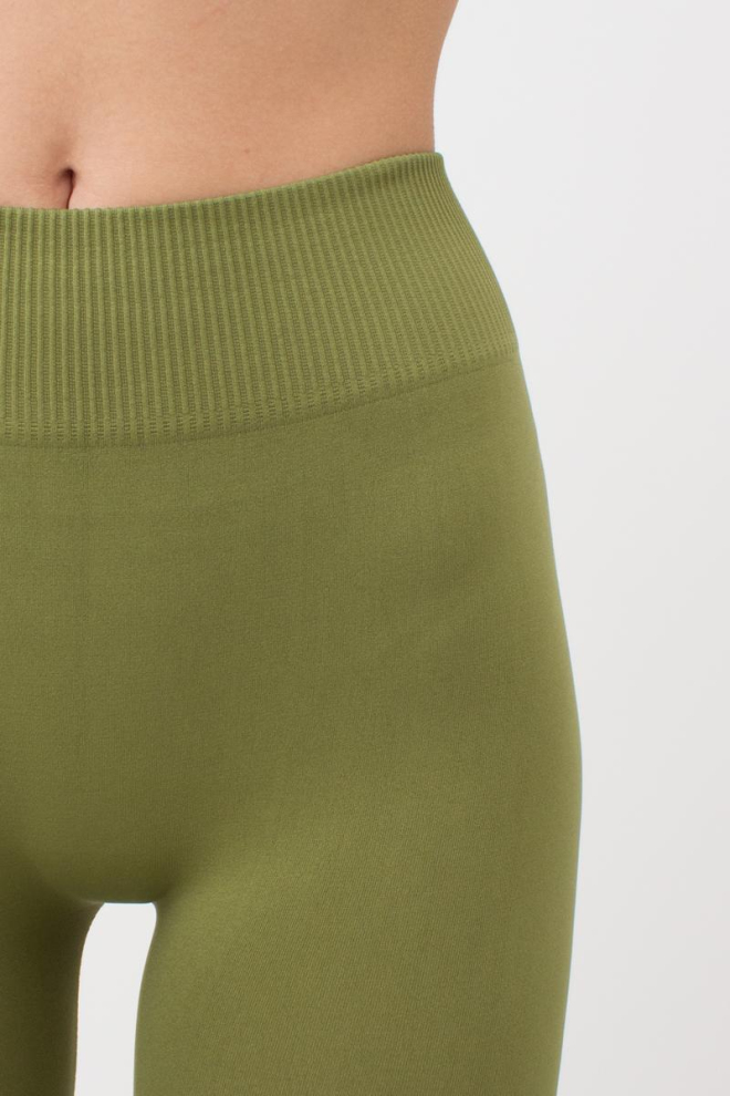 Безшовні легінси з мікрофібри LEGGINGS Giulia (olive branch), зелений