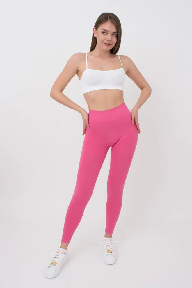 Безшовні легінси з мікрофібри LEGGINGS Giulia (bubblegum), рожевий