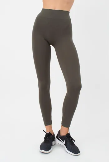 Безшовні легінси з мікрофібри LEGGINGS Giulia (khaki), зелений Безшовні легінси з мікрофібри LEGGINGS Giulia (khaki), зелений