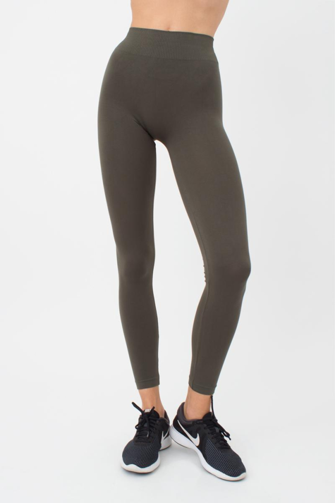 Безшовні легінси з мікрофібри LEGGINGS Giulia (khaki), зелений
