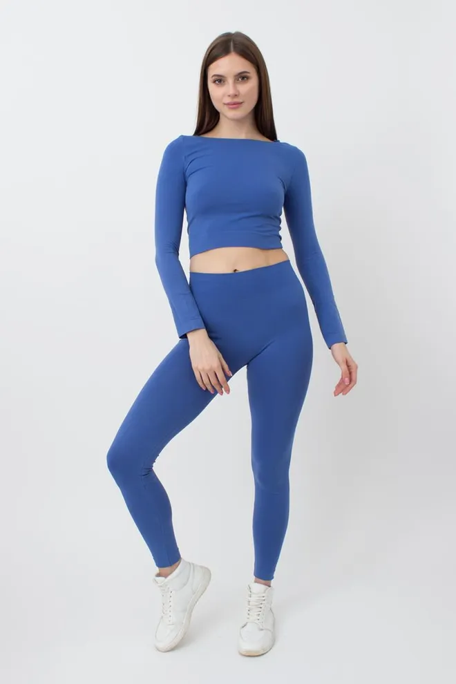 Безшовні легінси з мікрофібри LEGGINGS Giulia (skydiver), синій