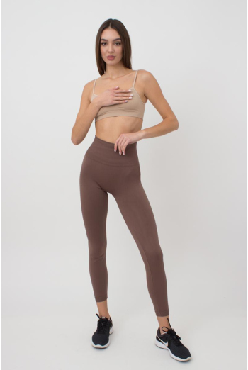 Безшовні спортивні легінси з мікрофібри LEGGINGS 02 Giulia (deep taupe), коричневий