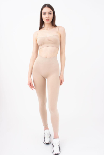 Безшовні спортивні легінси з мікрофібри LEGGINGS 02 Giulia (naturale), бежевий