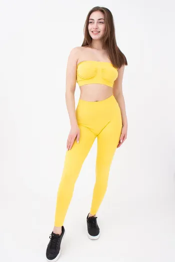 Безшовні спортивні легінси з мікрофібри LEGGINGS 02 Giulia (illuminating), жовтий