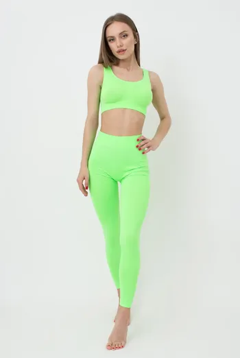 Безшовні спортивні легінси з мікрофібри LEGGINGS 02 Giulia (green neon), зелений